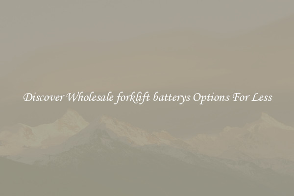 Discover Wholesale forklift batterys Options For Less