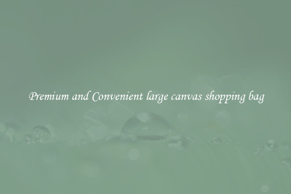 Premium and Convenient large canvas shopping bag