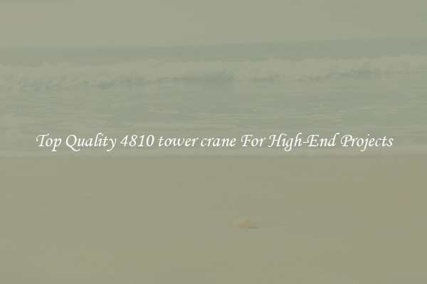 Top Quality 4810 tower crane For High-End Projects