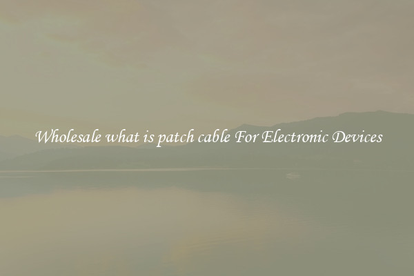 Wholesale what is patch cable For Electronic Devices