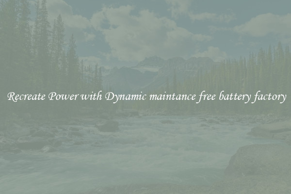 Recreate Power with Dynamic maintance free battery factory